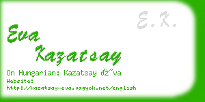 eva kazatsay business card